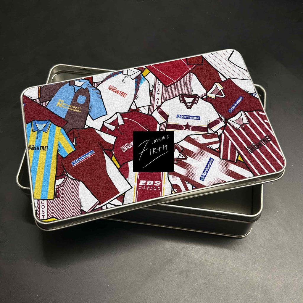 Northampton Town Inspired Football Retro Shirts Metal Sweets / Biscuit Tin
