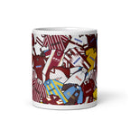 Northampton Town football shirt collage mug – handcrafted ceramic mug featuring classic Northampton kits in a colourful wraparound design