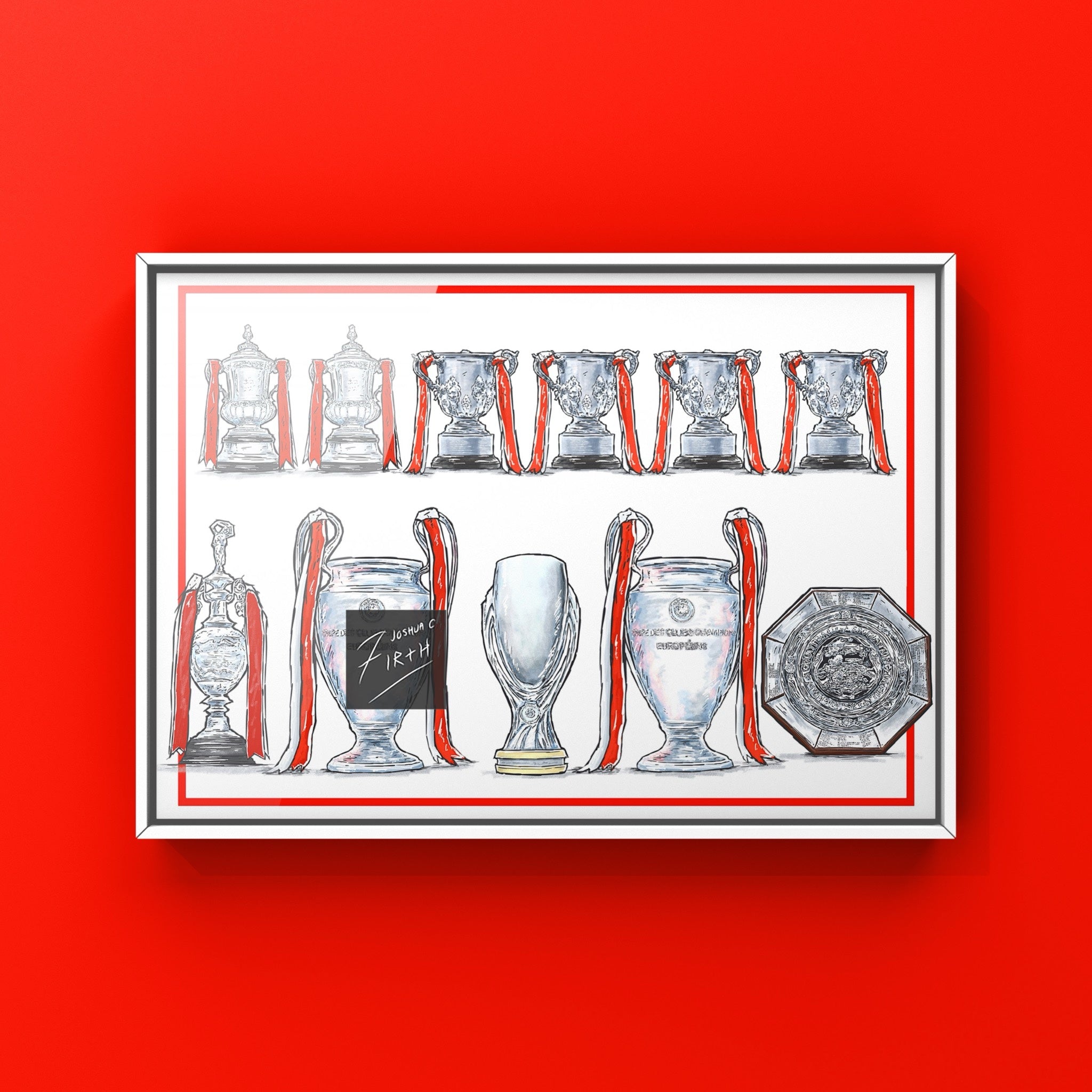 A poster print that shows Nottingham Forest’s major honours are headlined by their unique back-to-back European Cup triumphs in 1979 and 1980 under Brian Clough. They are the only European side to win the competition more often than their domestic league title. 

Major Honours:
European Cup/Champions League (2): 1978–79, 1979–80
European Super Cup (1): 1979
Football League First Division (1): 1977–78
FA Cup (2): 1898, 1959
League Cup (EFL Cup) (4): 1978, 1979, 1989, 1990
FA Charity Shield (1): 1978 
