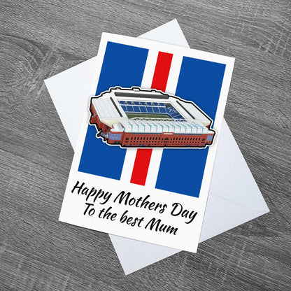 A Mothers Day card, inspired by the home of the Glasgow Rangers in Scotland, Ibrox Stadium!