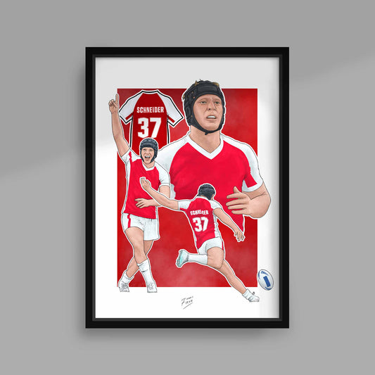 Artwork of Hull Kingston Rovers Rugby League player Brad Schneider of that iconic moment against Wigan