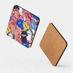 Sunderland retro football shirt collage coaster — handmade cork-backed gift for Sunderland AFC fans and a perfect addition to any home decor.