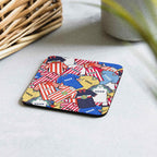 Sunderland retro football shirt collage coaster — handmade cork-backed gift for Sunderland AFC fans and a perfect addition to any home decor.