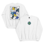 This Derby County FC sweatshirt features a bold Derbyshire flag at the center, surrounded by a retro collage of the club’s iconic football shirts. Designed for Rams fans who love classic football style, it’s perfect for match days, casual wear, or as a Derby County football gift. Celebrate the club’s proud heritage and show your Rams pride with this must-have retro Derby County sweatshirt for true supporters. White