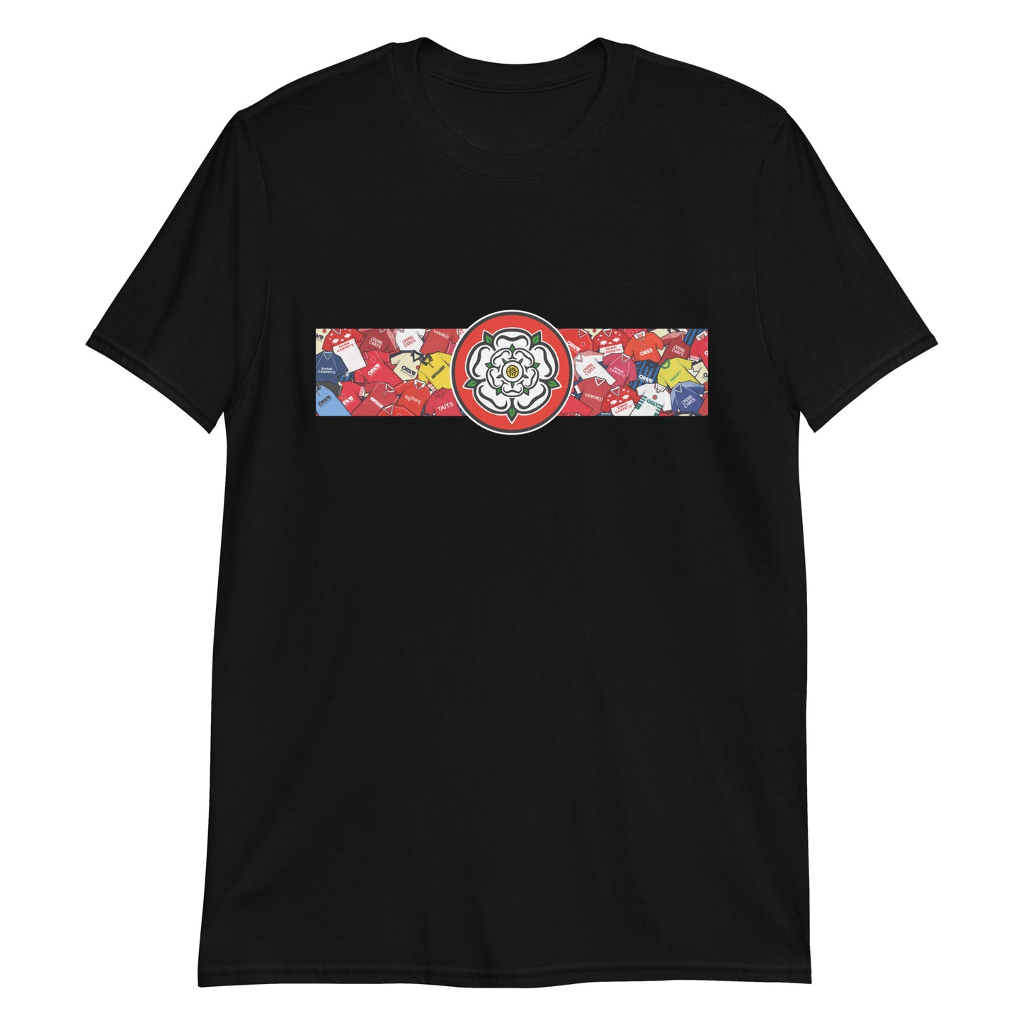 This T-shirt design celebrates Barnsley FC’s proud legacy, blending the club’s iconic red with a bold, retro-inspired edge. Featuring classic jersey patterns and a central Yorkshire rose emblem, it pays homage to the passion and tradition of the Oakwell faithful. A perfect fusion of vintage football heritage and contemporary streetwear—designed for true Tykes supporters