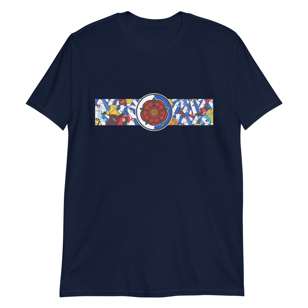 This T-shirt design celebrates Blackburn Rovers’ rich football heritage, combining the club’s iconic blue and white halves with a bold, retro-inspired aesthetic. Featuring classic kit patterns and a central Red Rose of Lancashire emblem, it honors the deep-rooted pride and tradition of the Ewood Park faithful. A perfect blend of vintage football culture and modern streetwear—crafted for true Rovers supporters
