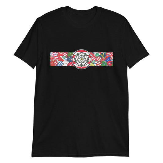 This T-shirt design celebrates Doncaster Rovers’ proud legacy, blending the club’s iconic red and white with a bold, retro-inspired edge. Featuring classic jersey patterns and a central Yorkshire rose emblem, it pays homage to the passion and tradition of the Keepmoat faithful. A perfect fusion of vintage football heritage and contemporary streetwear—designed for true Rovers supporters.
