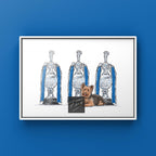 Huddersfield Town Inspired Retro Football Poster Print which celebrates the 3 league titles won under Herbert Chapman in the 1920s