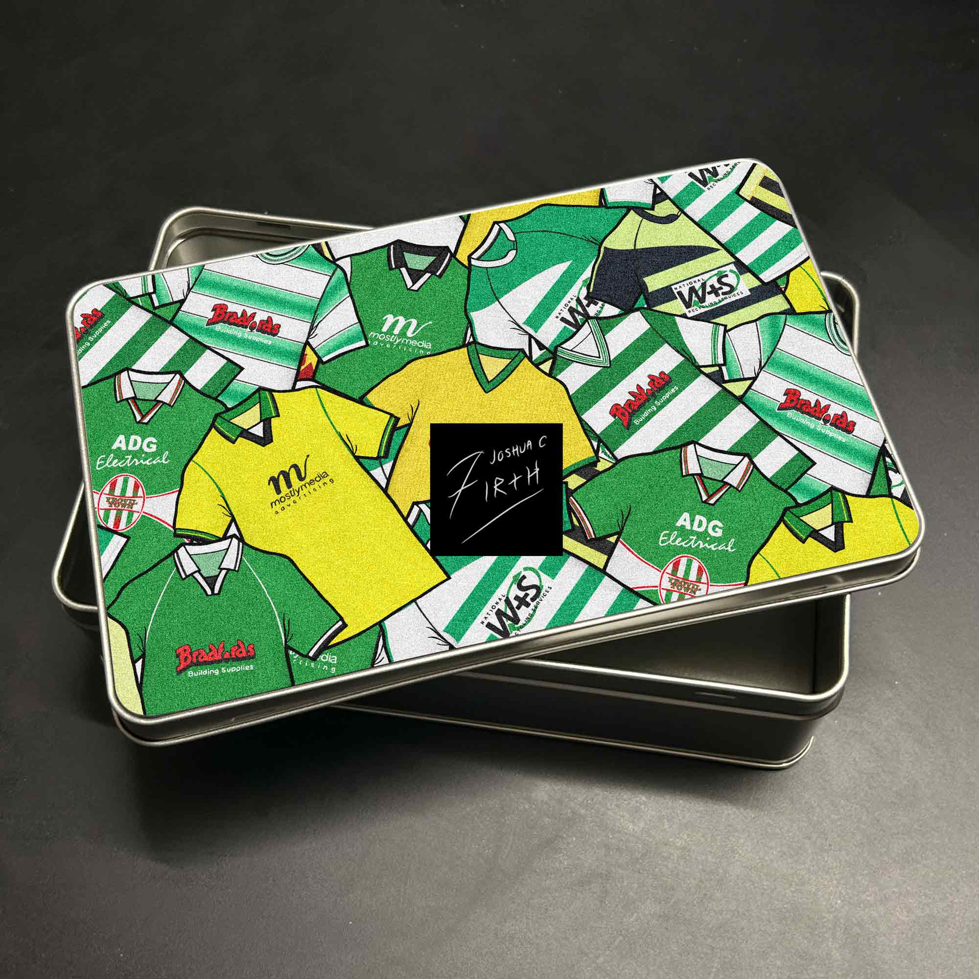 Yeovil Town Glovers Inspired Football Retro Shirts Metal Sweets / Biscuit Tin