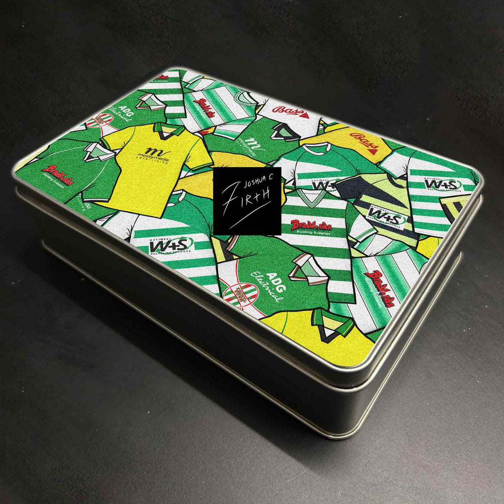 Yeovil Town Glovers Inspired Football Retro Shirts Metal Sweets / Biscuit Metal Tin