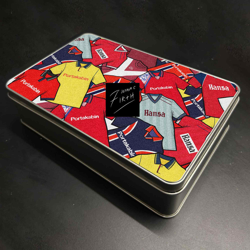York City Inspired Minstermen Football Retro Shirts Metal Sweets / Biscuit Tin