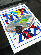 Blackburn Rovers Inspired Kit Collage Retro Shirts & Ewood Park Stadium Football Print
