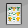 Inspired by the legends of Glasgow Celtic. Shirts which include names such as Nakamura, Paul Lambert, Chris Sutton, Scott Brown, Henrik Larsson & more!
