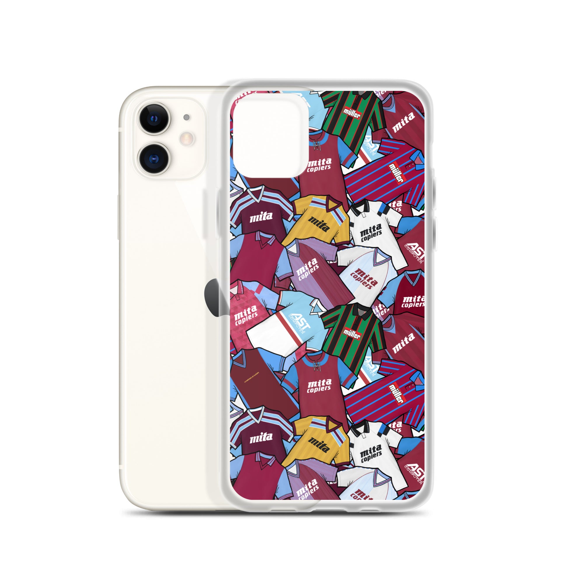 Unique and high-quality phone cases showcasing artwork of Aston Villa's retro jerseys. Stand out from the crowd with these stylish and nostalgic designs - perfect for any Villa fan looking to add a touch of retro flair to their phone