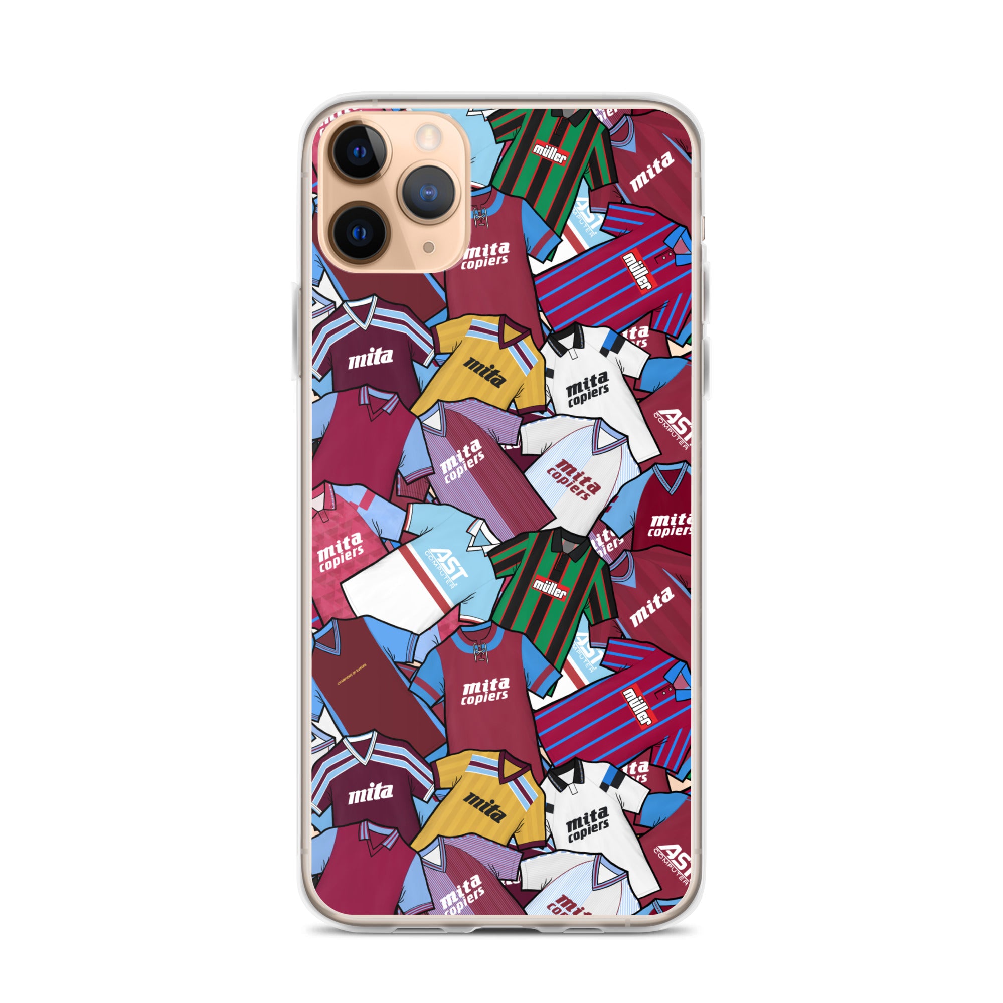 Unique and high-quality phone cases showcasing artwork of Aston Villa's retro jerseys. Stand out from the crowd with these stylish and nostalgic designs - perfect for any Villa fan looking to add a touch of retro flair to their phone