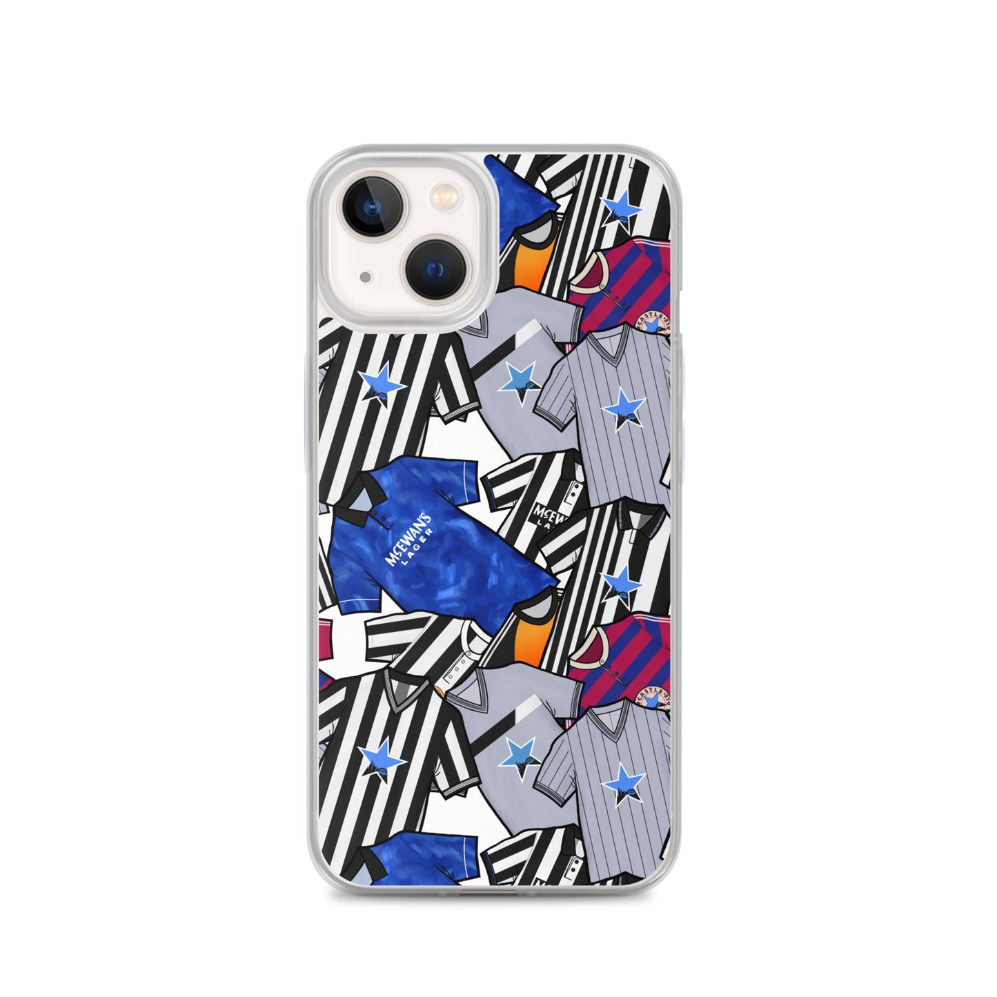 Phone case for iPhone 13 inspired by the Retro shirts of Newcastle United!