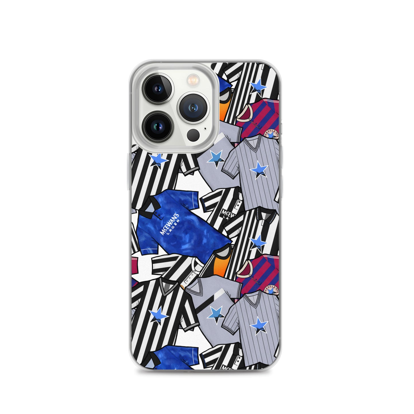 Phone case for iPhone 13 Pro inspired by the Retro shirts of Newcastle United!