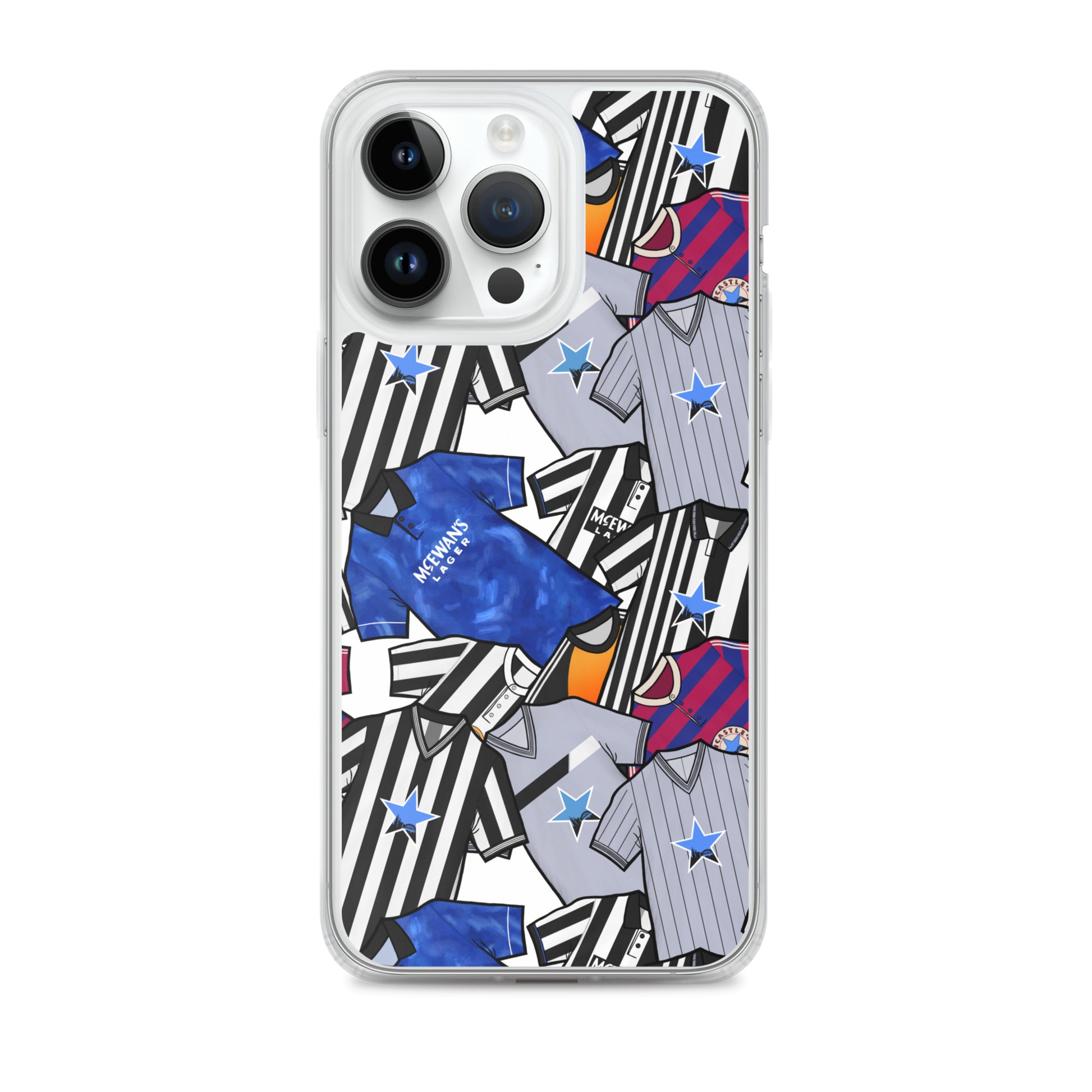 Phone case for iPhone 14 Pro max inspired by the Retro shirts of Newcastle United!
