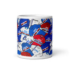 Relive the glory days with this unique mug featuring vintage-inspired artwork of UC Sampdoria's retro shirts. A perfect gift for Blucerchiati fans and football enthusiasts alike. High-quality ceramic mug with a unique design that's sure to stand out.