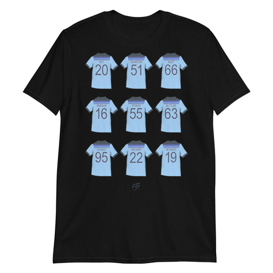 Black England Cricket t-shirt celebrating the World Cup in 2019