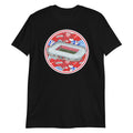 Black Middlesbrough themed T-shirt with illustrated retro art including the Riverside Stadium in North Yorkshire