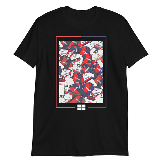 Artwork inspired by the Genoa CFC jerseys of the past on a T-shirt, an absolute classic for the oldest football club in Italy