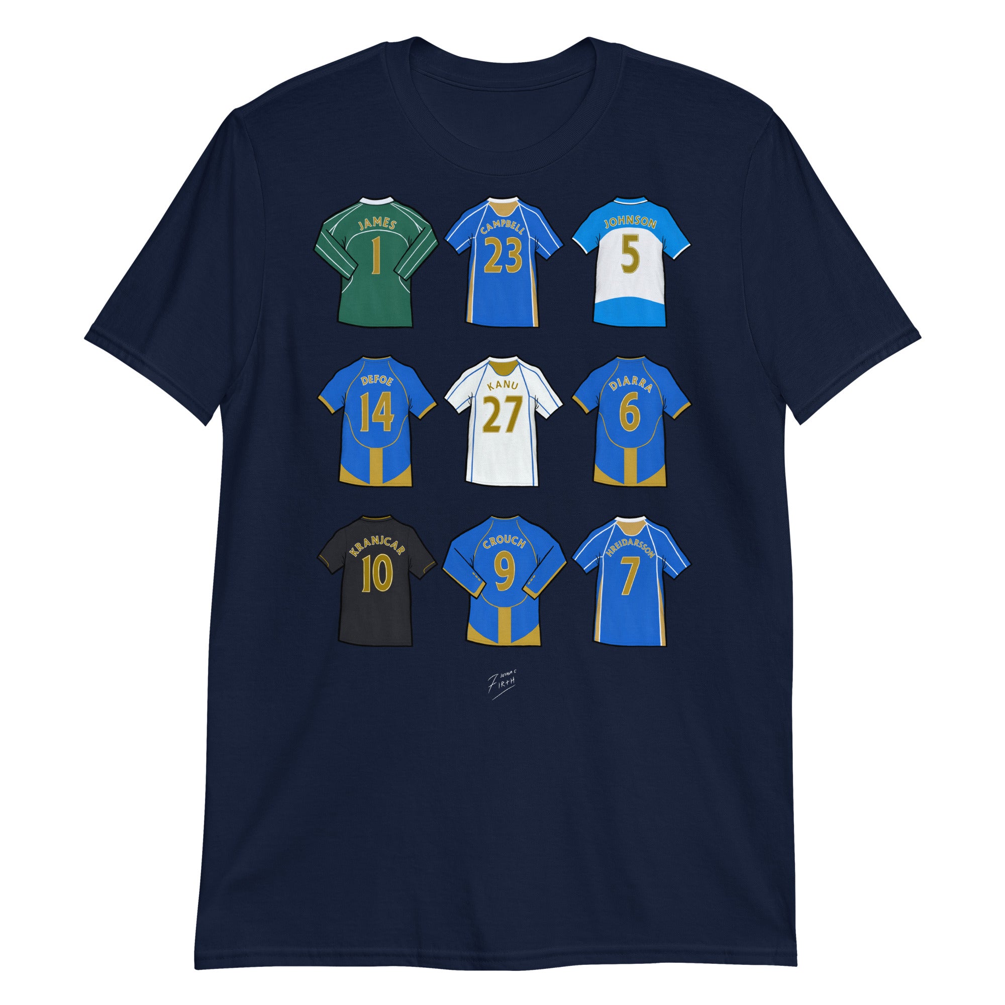 Navy Blue Portsmouth FC legends Football Themed T-shirt