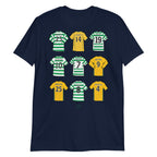Navy Blue T-shirt inspired by the Celtic legends, some of the finest players to have played for the club such as Chris Sutton, Henrik Larsson, John Harrison, Nakamura & more! 