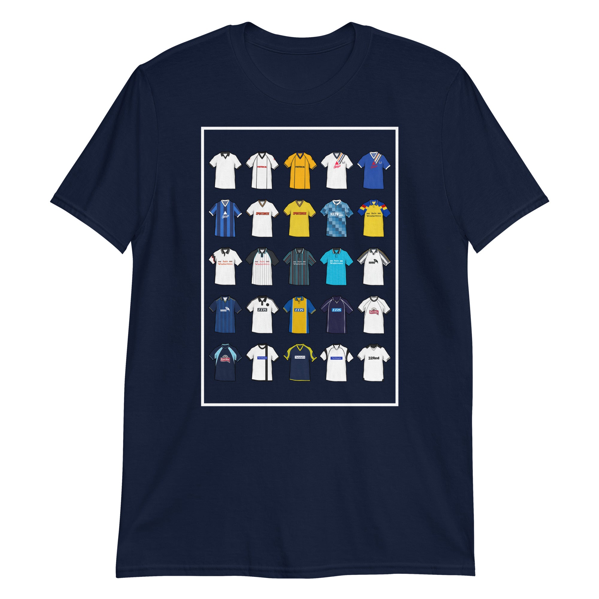 This Derby County FC T-shirt is inspired by the club’s iconic football shirts, featuring bold black and white colours with a modern twist. Designed for Rams fans who love classic football style, it combines vintage jersey patterns, textured details, and premium comfort. Celebrate Derby County’s proud heritage and lasting legacy with a look that’s perfect for match days, casual wear, or as a thoughtful Derby County football gift. A must-have retro Derby County T-shirt for true supporters who value tradition