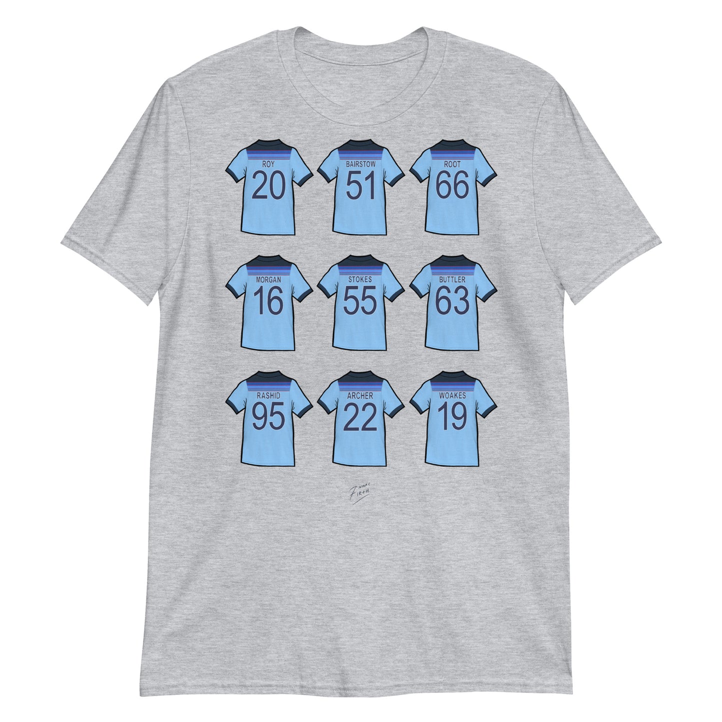Grey England Cricket t-shirt celebrating the World Cup in 2019