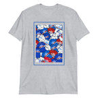 Artwork inspired by the UC Sampdoria jerseys of the past on a T-shirt, one of the biggest football clubs in Italy
