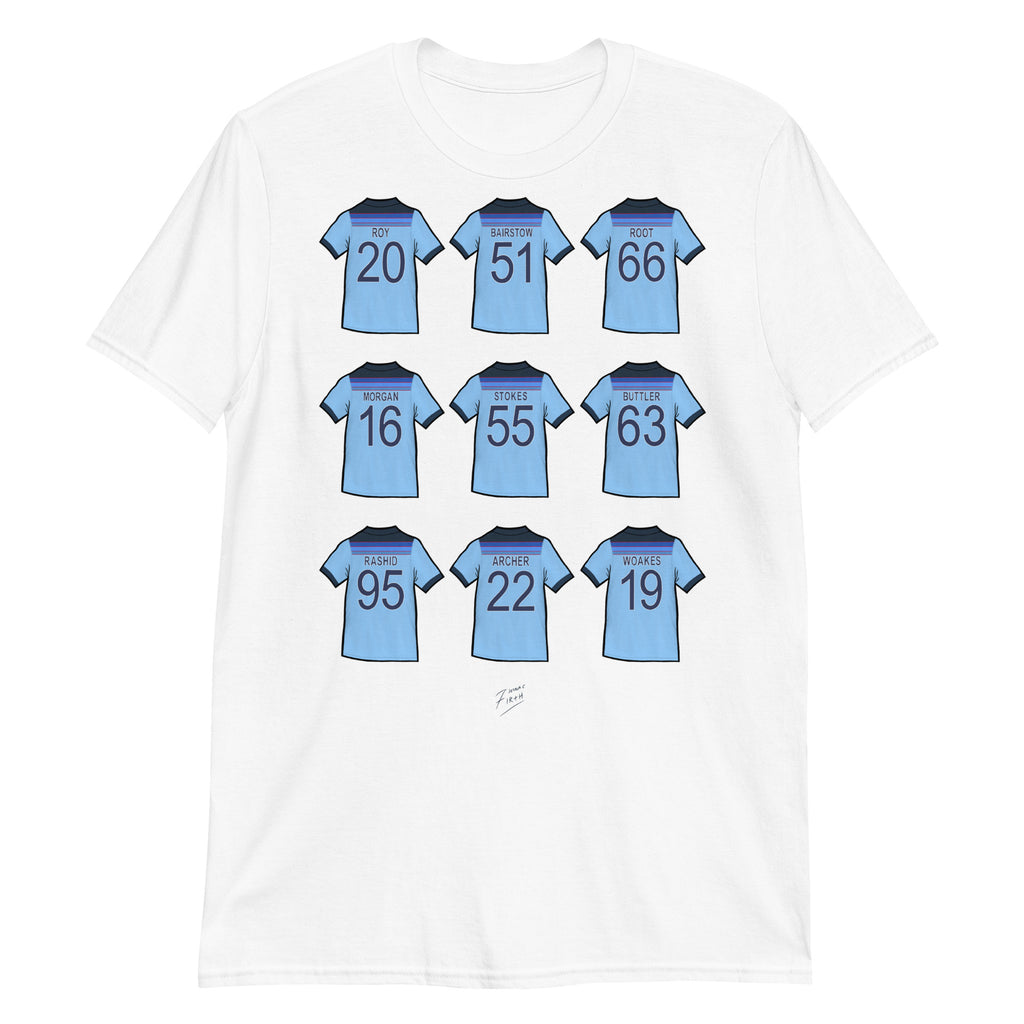 White England Cricket t-shirt celebrating the World Cup in 2019