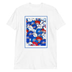 Artwork inspired by the UC Sampdoria jerseys of the past on a T-shirt, one of the biggest football clubs in Italy