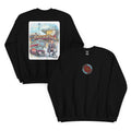 Black sweatshirt featuring hand-drawn Harry Potts and Turf Moor artwork inspired by Burnley football heritage.