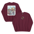 sweatshirt featuring hand-drawn Harry Potts and Turf Moor artwork inspired by Burnley football heritage.