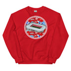 Red Retro Sweatshirt Inspired by the home of Middlesbrough Football, The Riverside Stadium in North Yorkshire!