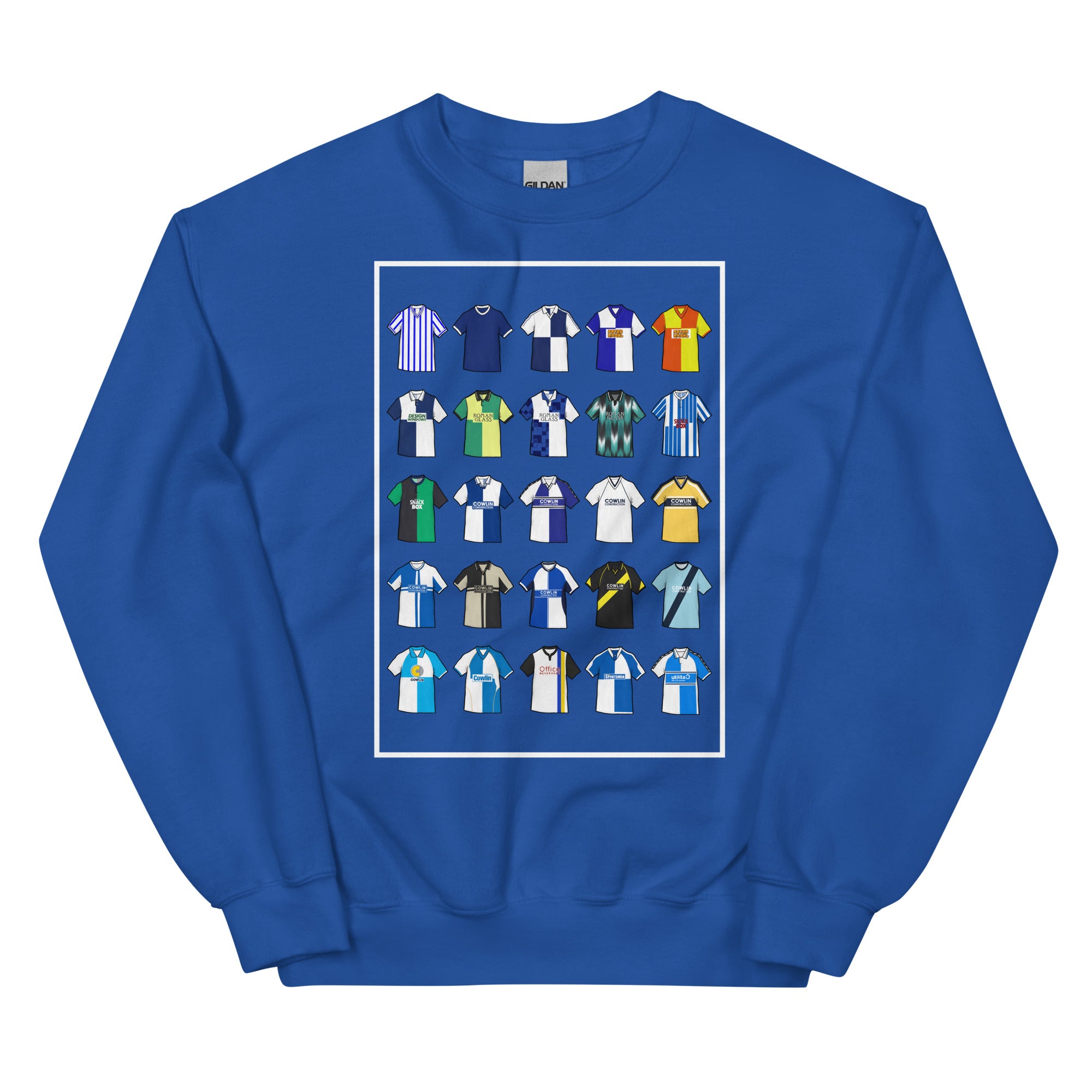 Show your Gas pride with this Bristol Rovers inspired retro sweatshirt featuring 25 iconic football shirt design. Perfect for any supporter!
