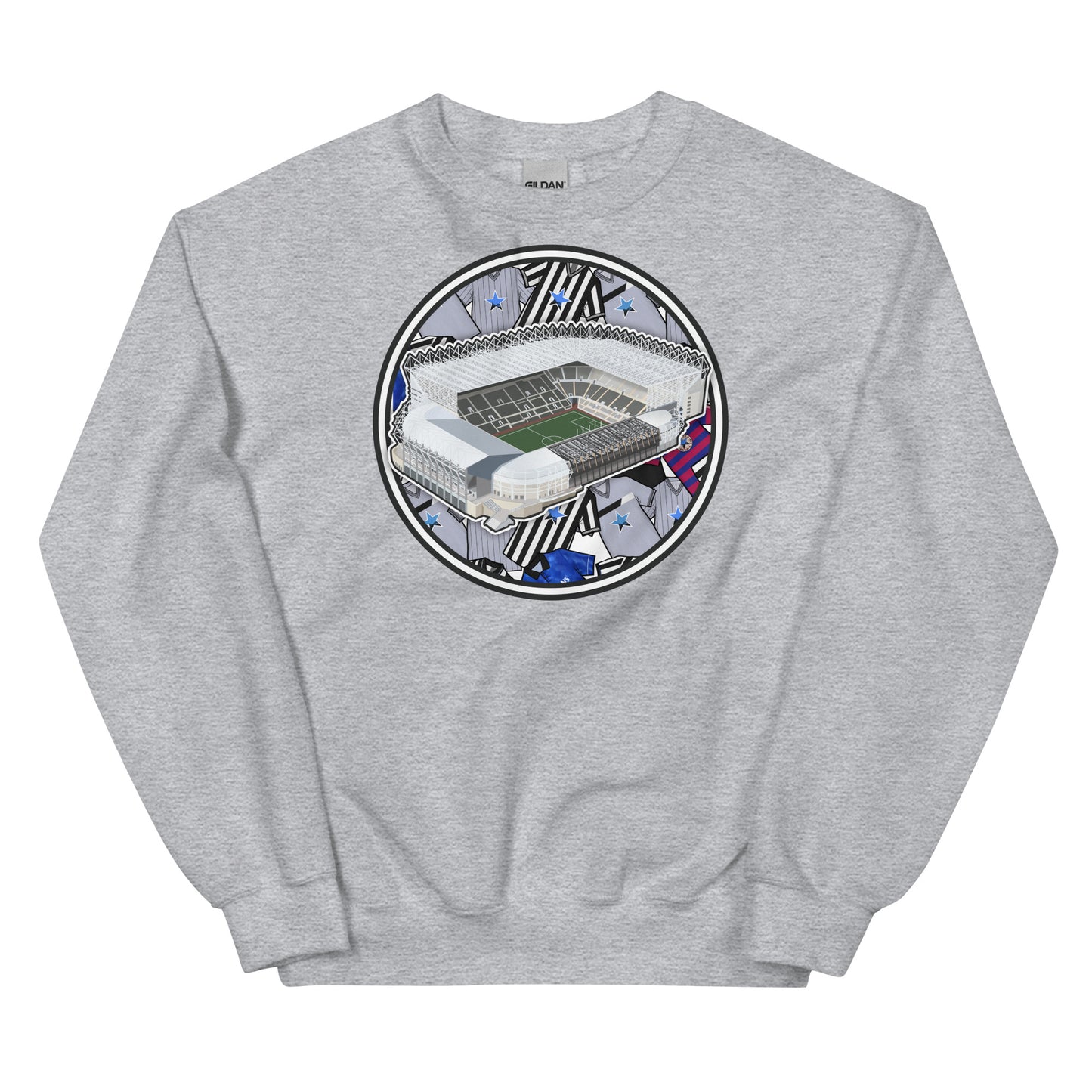 Grey unisex sweatshirt jumper Inspired by the home of Newcastle United, St James' Park in Tyneside.