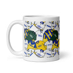 A mug Inspired by the historic iconic retro shirts of leeds united! 