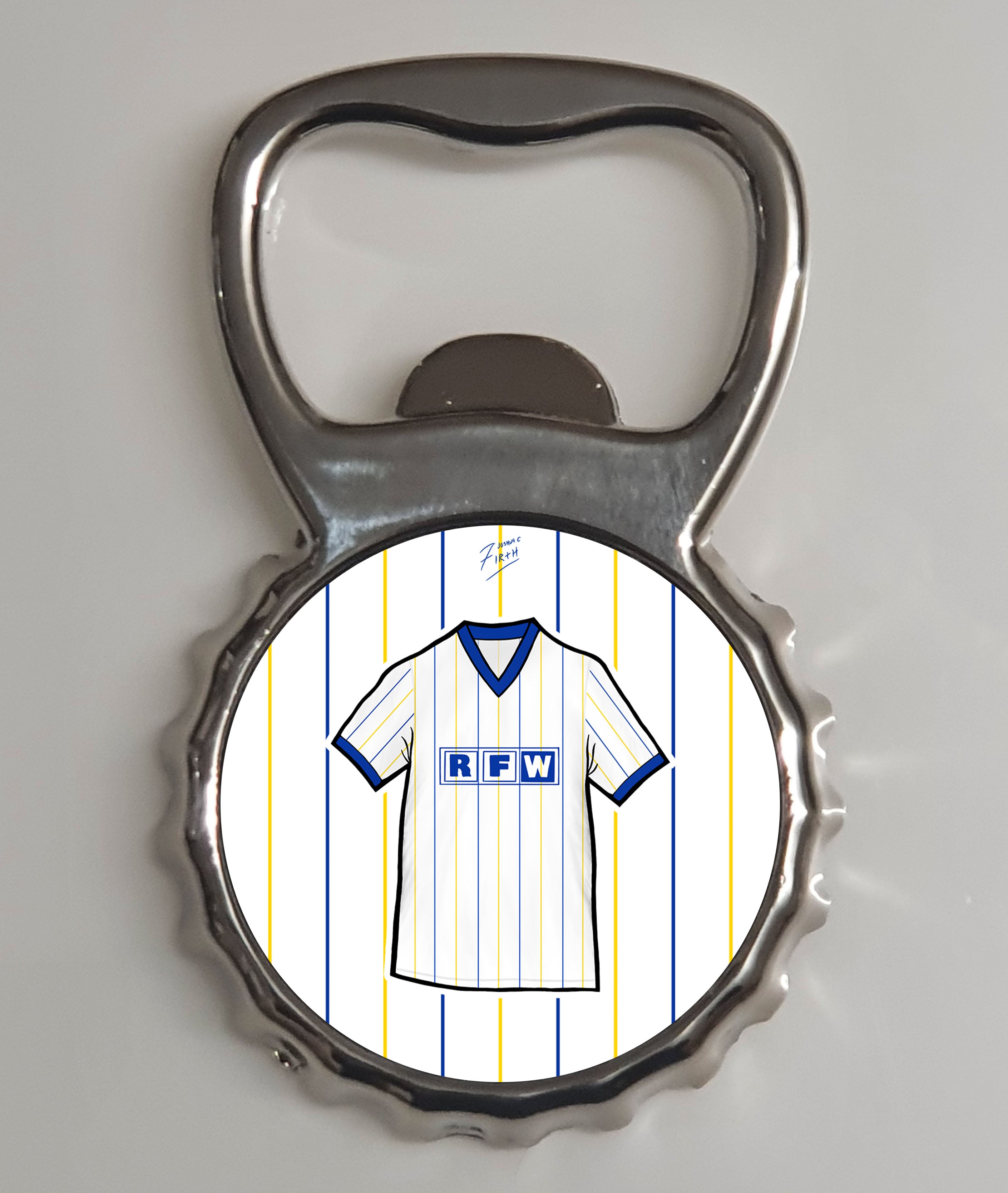 Leeds 1981-83 Home Shirt Memorabilia Metal Bottle Opener Fridge Magnet