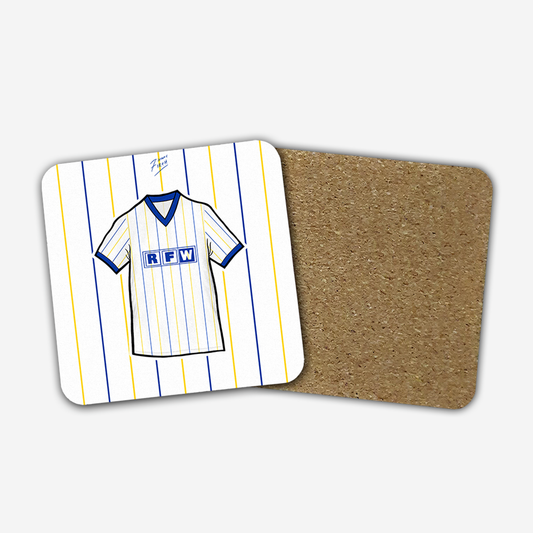 Leeds 1981-83 Home Shirt Memorabilia Hand Sublimated Football Coaster