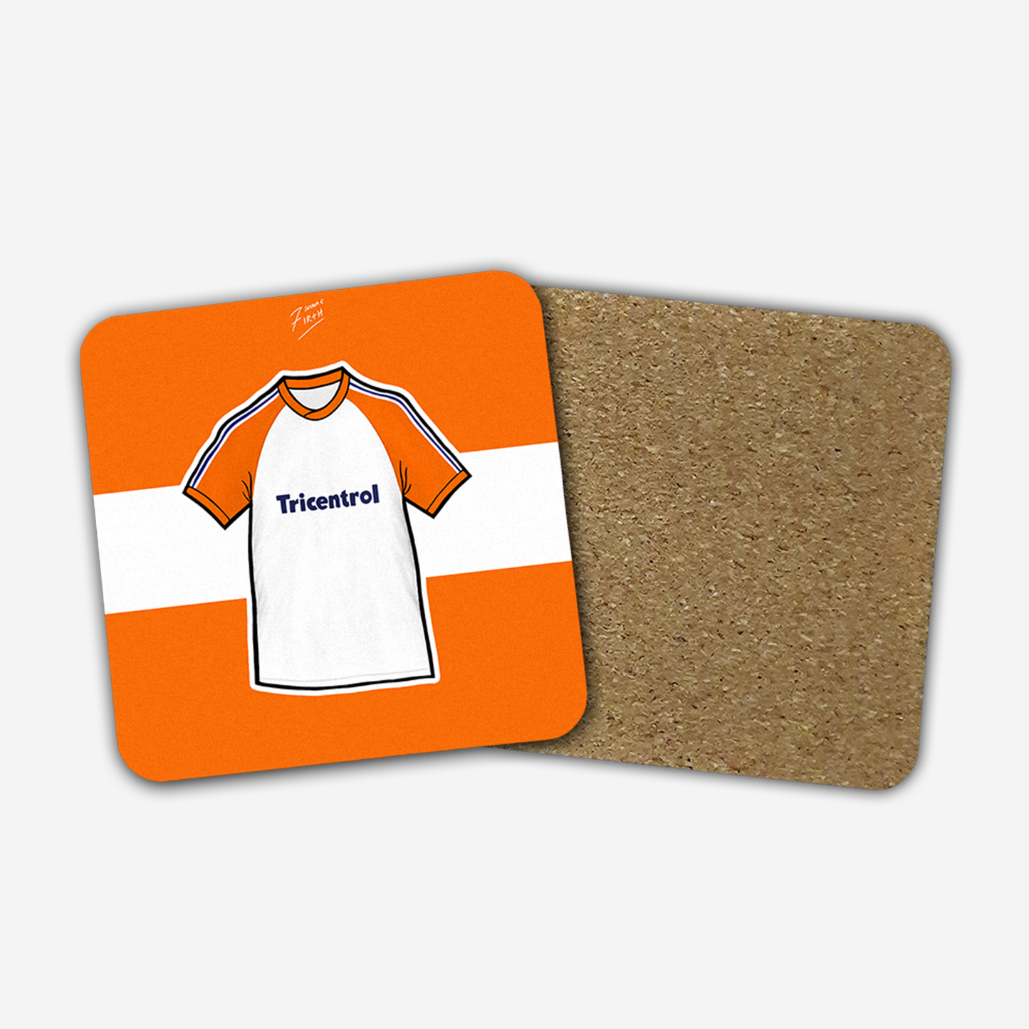 Luton 1981/82 Home Shirt Memorabilia Hand Sublimated Football Coaster