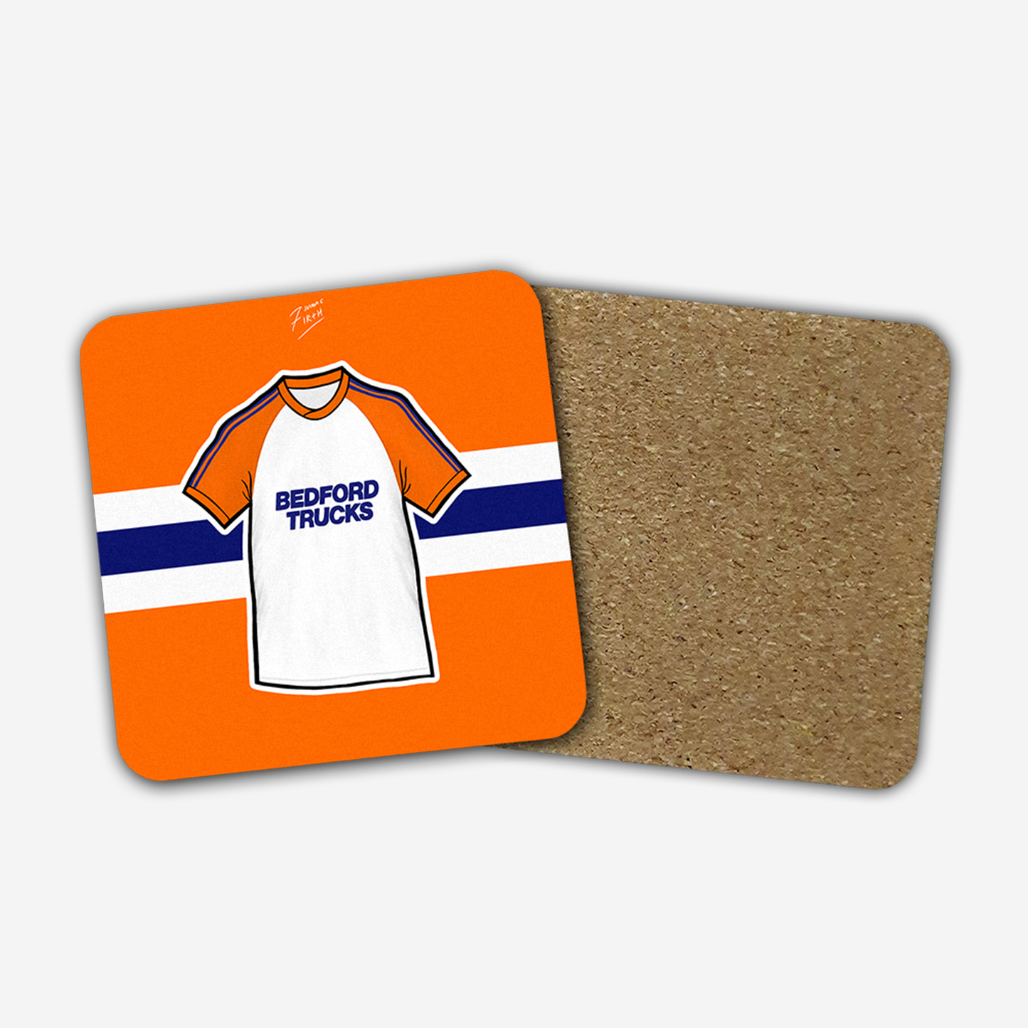 Luton 1982-84 Home Shirt Memorabilia Hand Sublimated Football Coaster