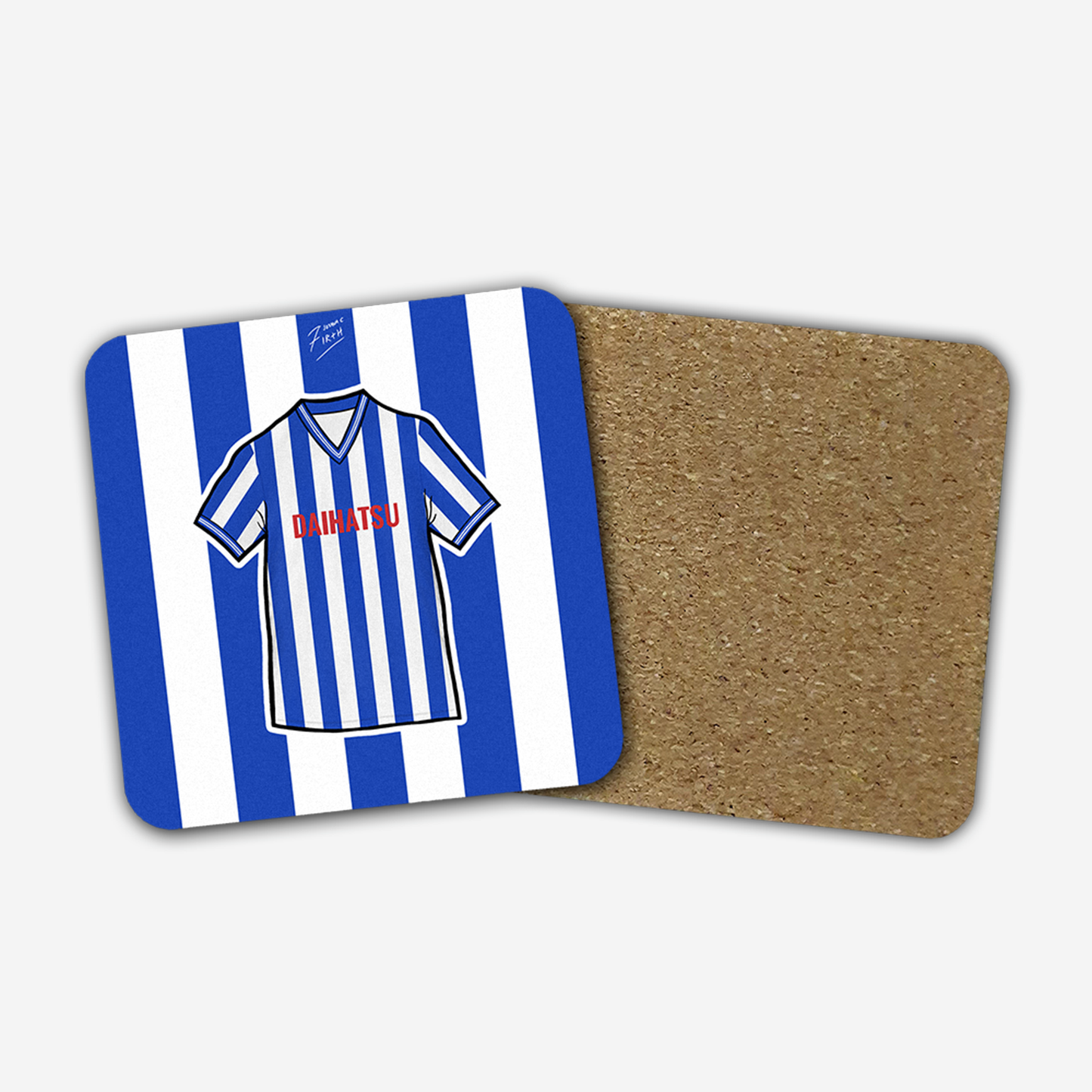 Huddersfield 1984/85 Home Shirt Memorabilia Hand Sublimated Football Coaster