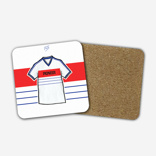 Football coaster inspired by Ipswich Town Football Club's away shirt from 1984-85, themed based off one of the finest shirts in their history