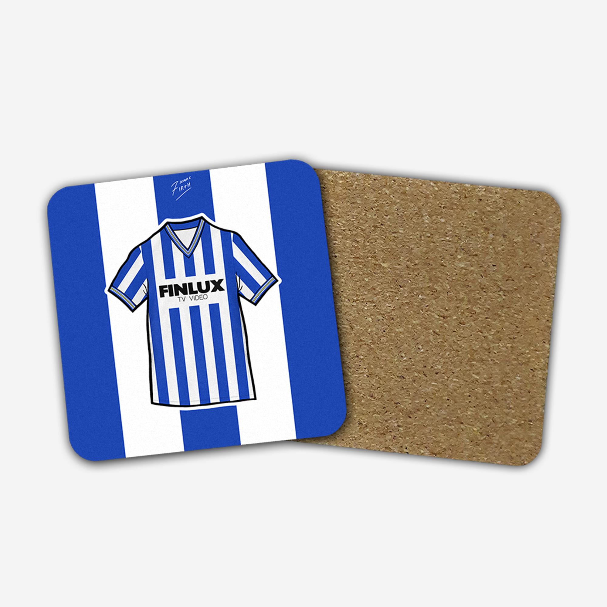 Sheff Wed 1984-86 Home Shirt Memorabilia Hand Sublimated Football Coaster