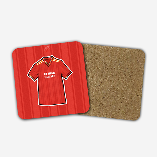 Liverpool 1985-87 Home Shirt Memorabilia Hand Sublimated Football Coaster