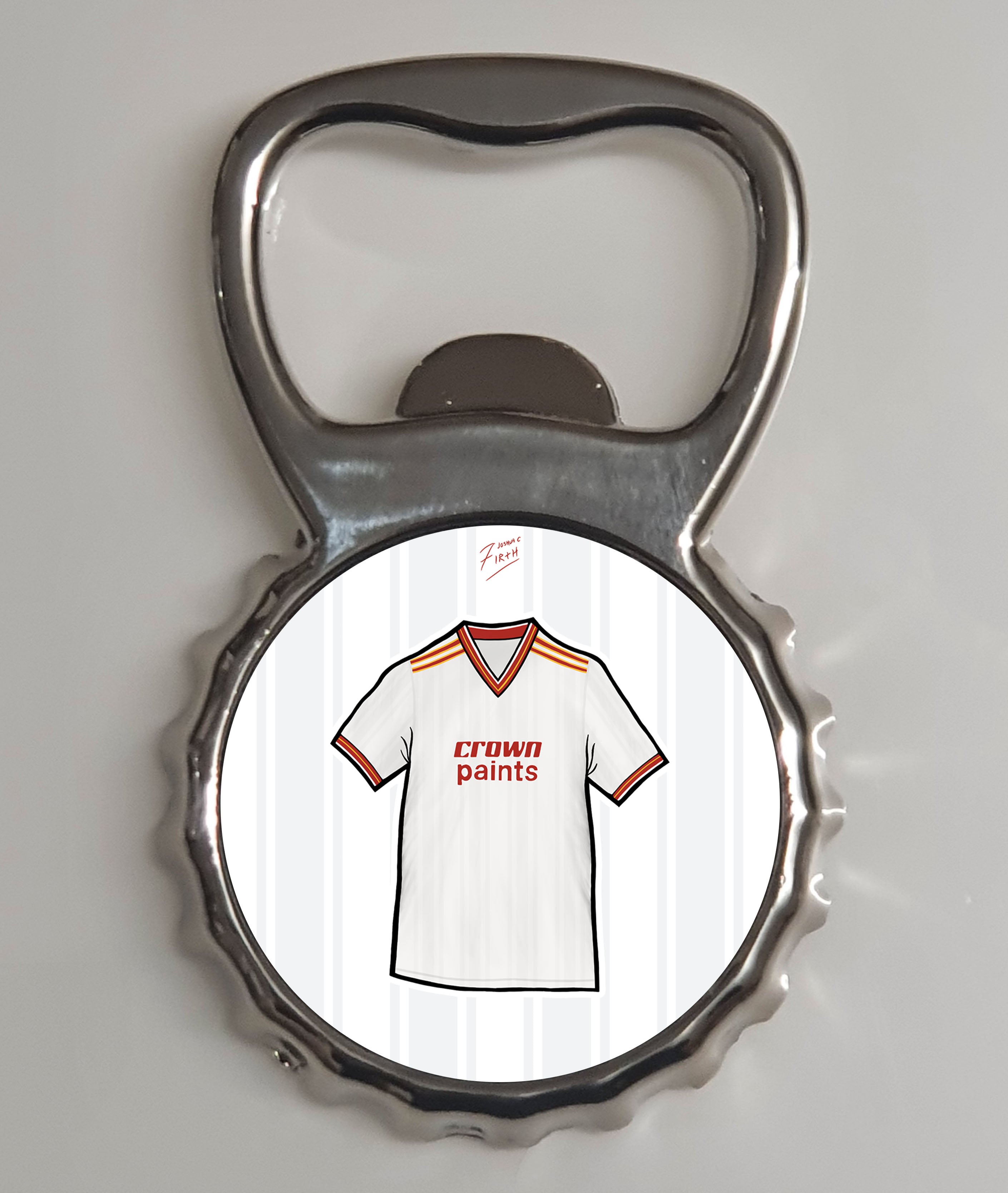 Liverpool 1986-87 Away Shirt Memorabilia Metal Bottle Opener Fridge Magnet