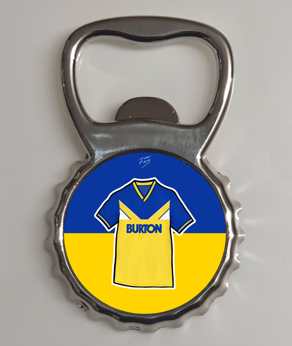 Leeds 1986-88 Away Shirt Memorabilia Metal Bottle Opener Fridge Magnet