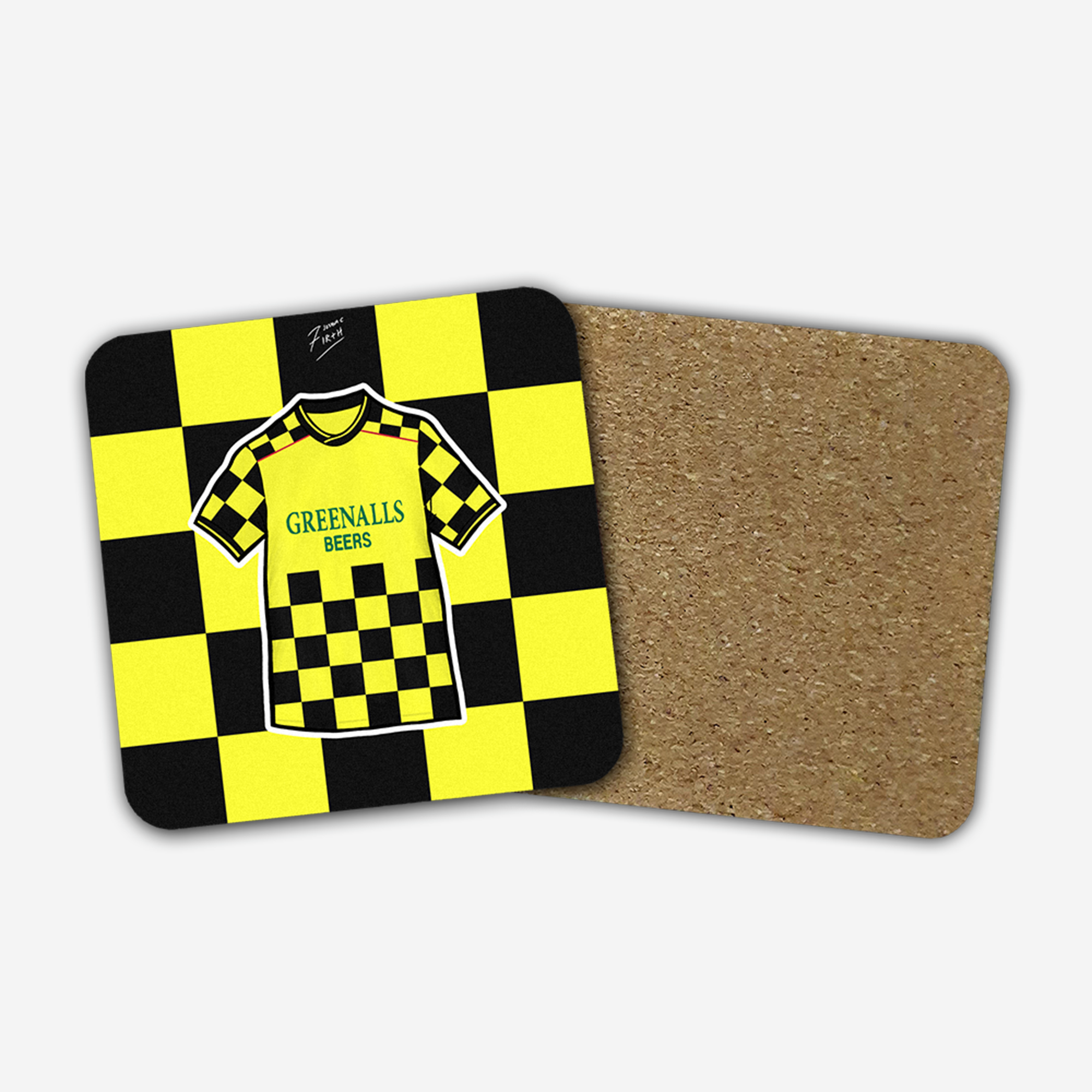 Huddersfield 1987/88 Away Shirt Memorabilia Hand Sublimated Football Coaster